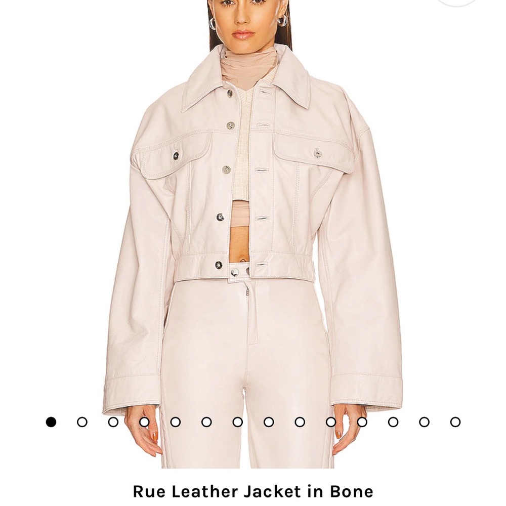Cream BRAND NEW L’Academie Rue Leather Jacket